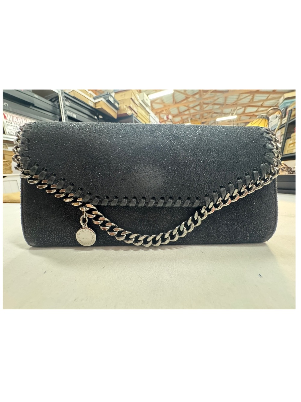 Stella McCartney Black Fabella Bi-Fold Wallet EUC